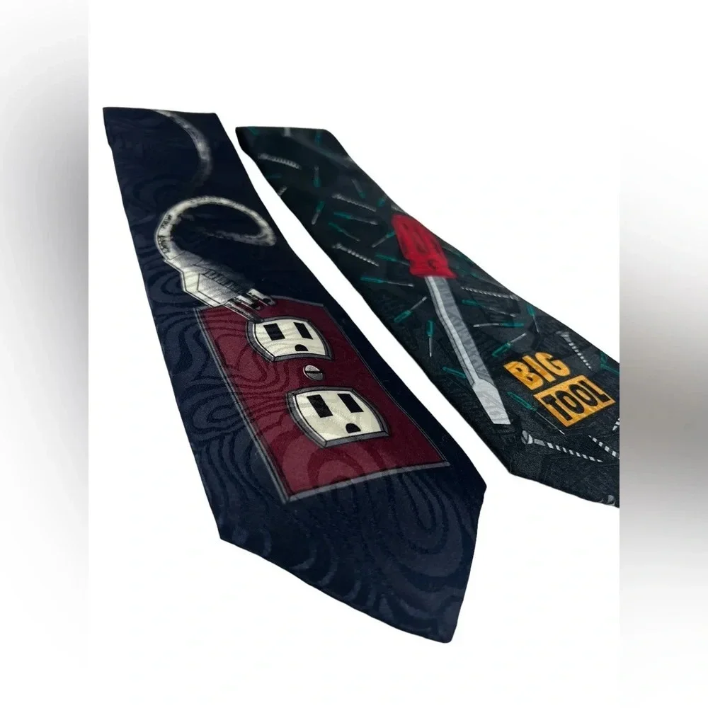 Vintage 90s Home Improvement Tool Time Tim Allen Novelty Ties Set of 2